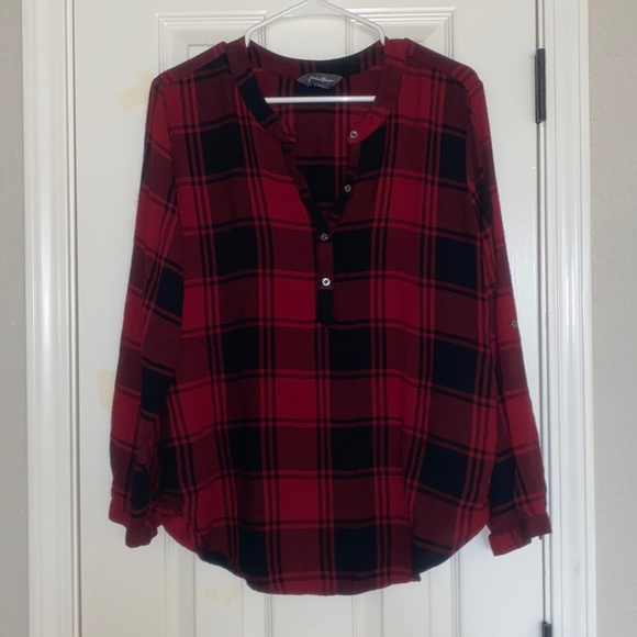 Eddie Bauer Buffalo Plaid Women’s Blouse-WITH POCKETS - Picture 3 of 7